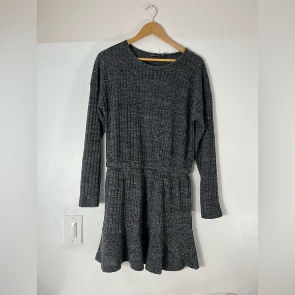 Doe + Rae Womens Size Large Grey Drop Waist Long Sleeve Dress - Picture 1 of 8